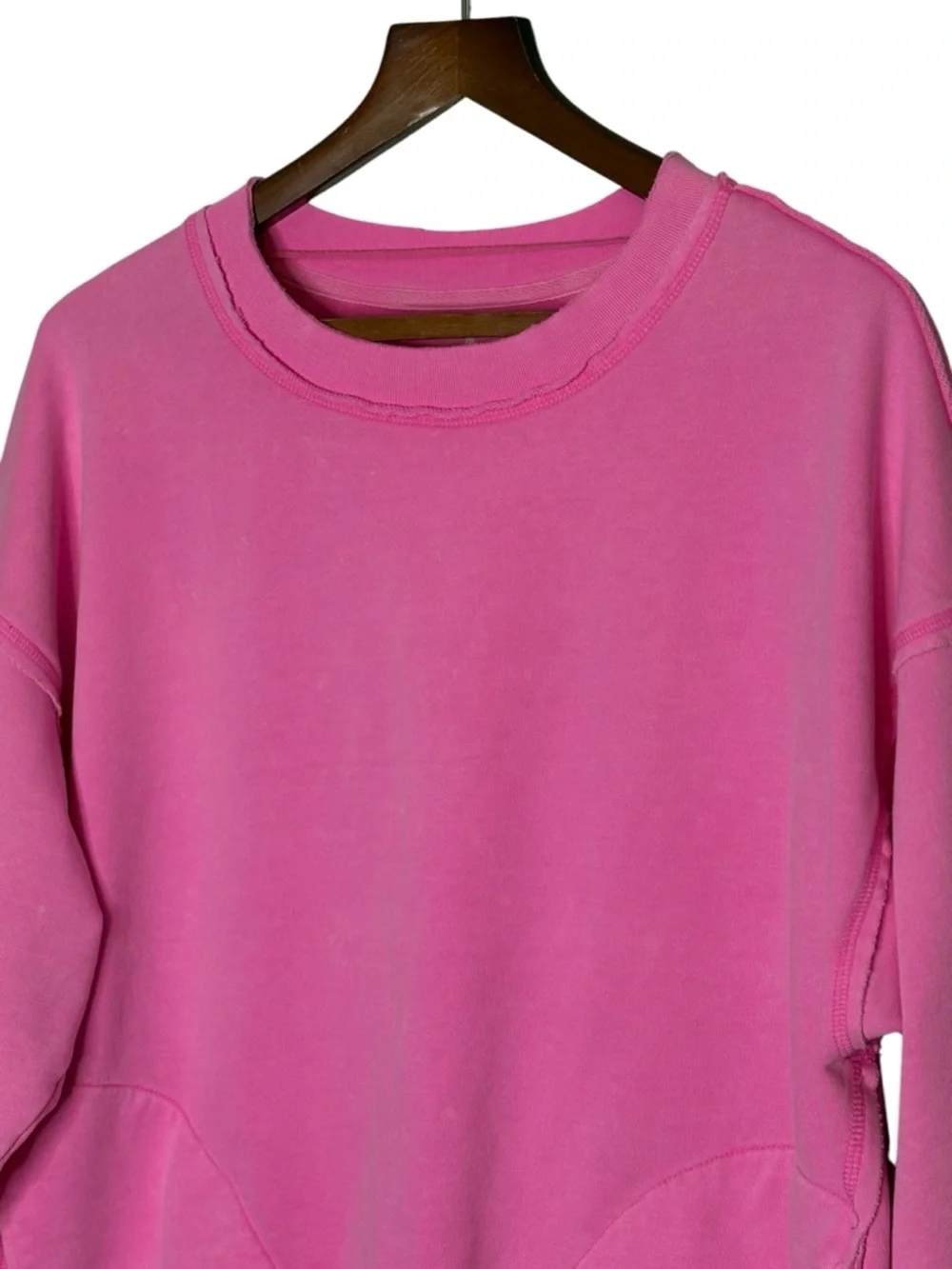 Free People Movement Metti Crew Neck Sweatshirt Miami Hot Pink • Size M - Picture 5 of 11